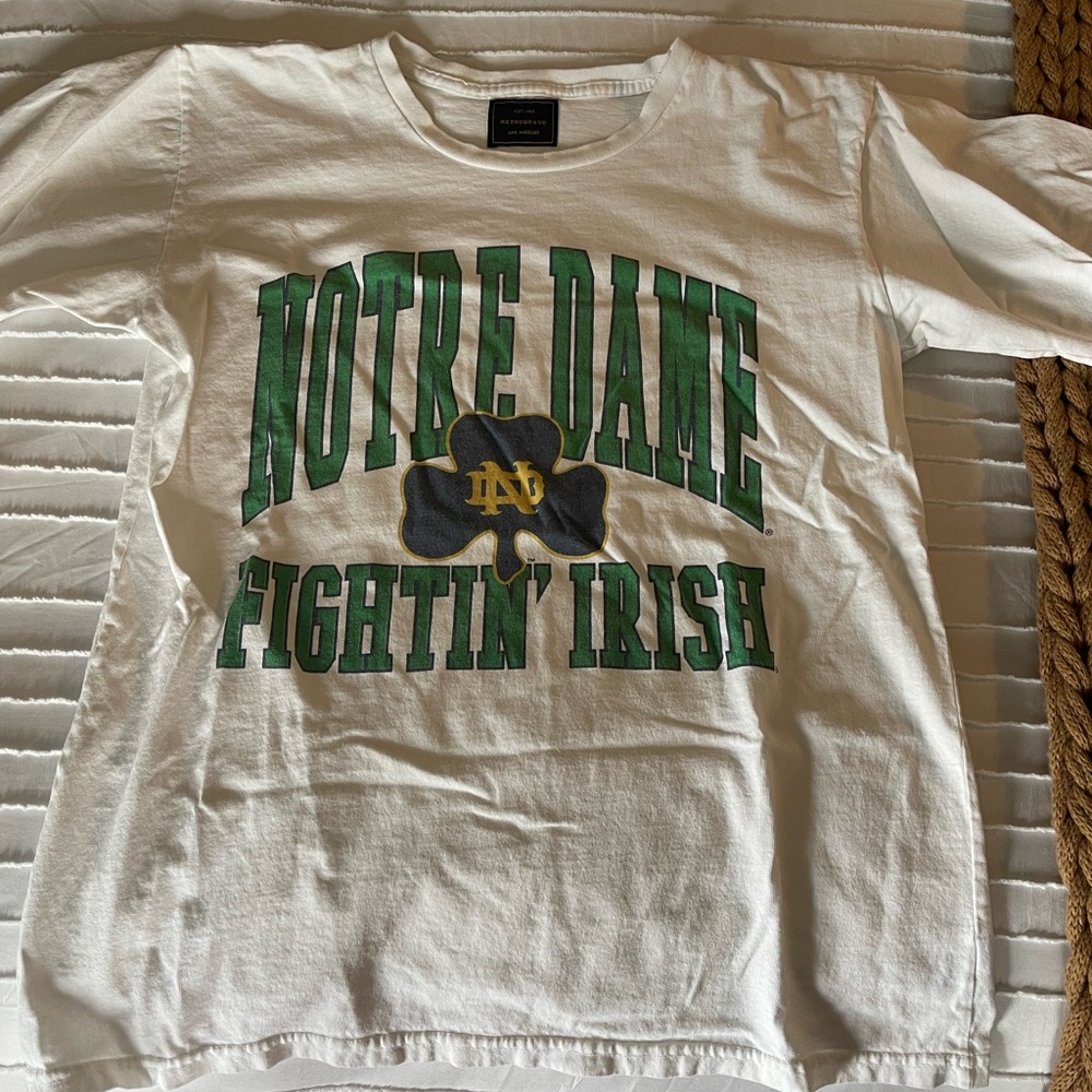 Free People White and Green Short Sleeve Tee